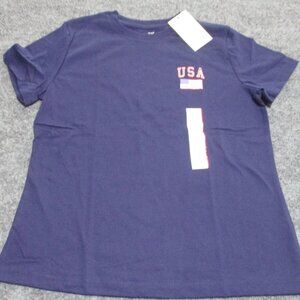Universal Thread Navy Blue T-Shirt Size XS USA American Flag NWT